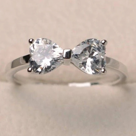Bowknot Ring with Sparkling CZ Diamonds