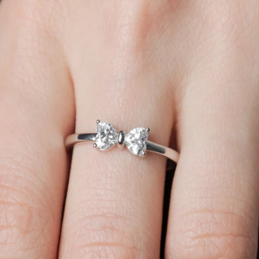 Bowknot Ring with Sparkling CZ Diamonds